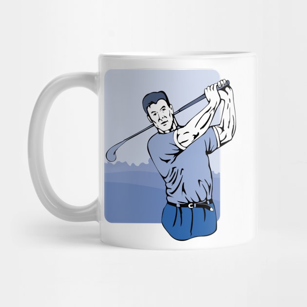 Golfer Teeing Off Retro by retrovectors